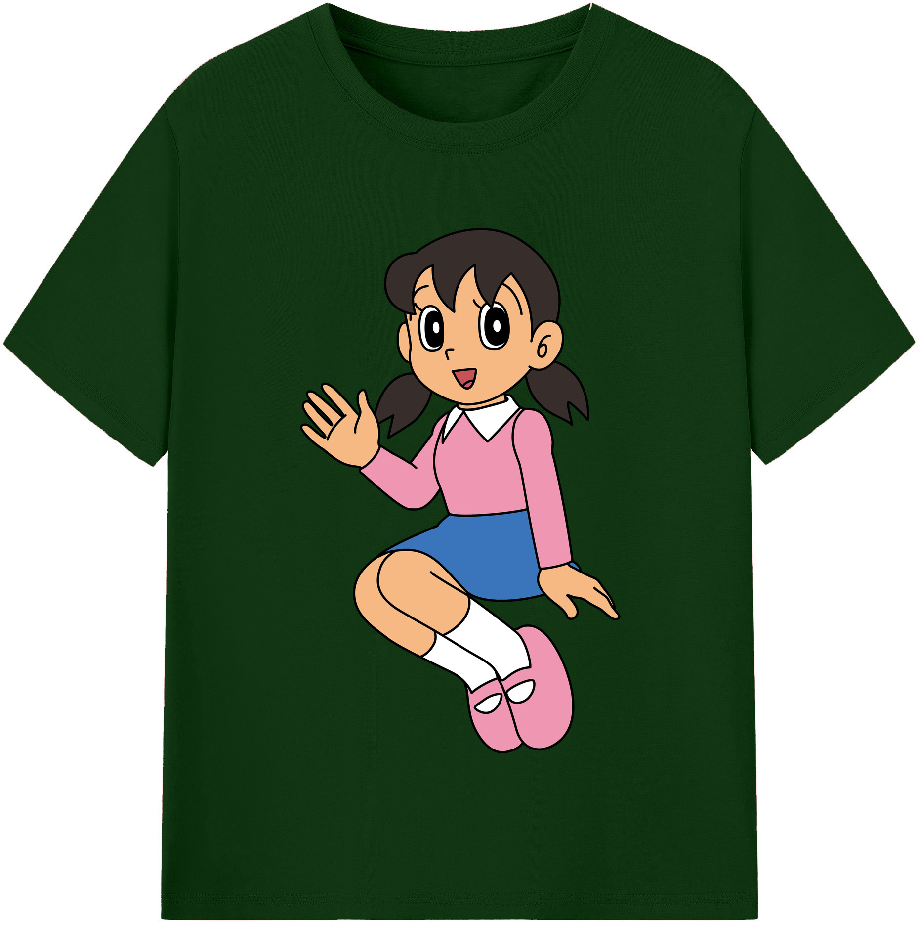 （画像用） ドラえもん みなもと しずか Doraemon Shizuka Minamoto 綿100％半袖Tシャツ（フロントプリント）